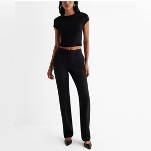 Express Columnist Mid Rise Bootcut Pant - Pitch Black